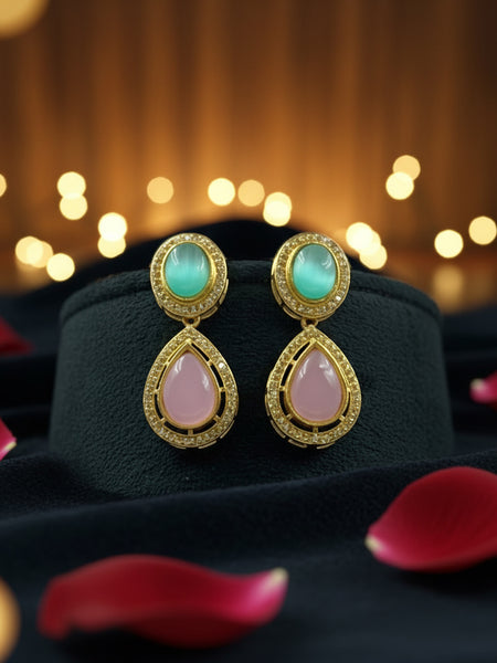 Victorian Style Handcrafted Semi-Precious Stone Brass Necklace Set