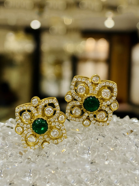 Emerald Bloom Floral Necklace Set