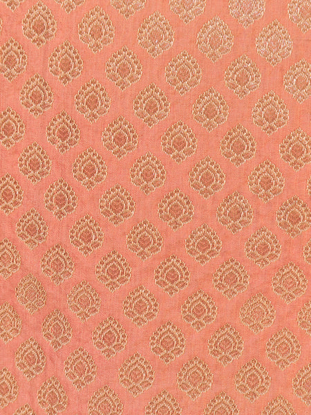 Classic Salmon Pink Brocade Nehru Jacket for Men By Treemoda