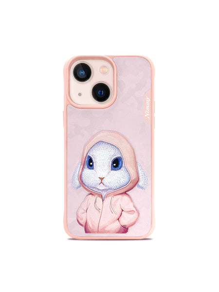 NIMMY 3D Embroidered Cute Pet Series Leather Case for iPhone 13 / 14 Series