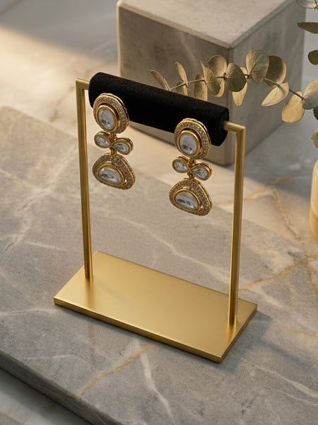 Classic Polki Necklace Set with Sparkling Moissanite Stones