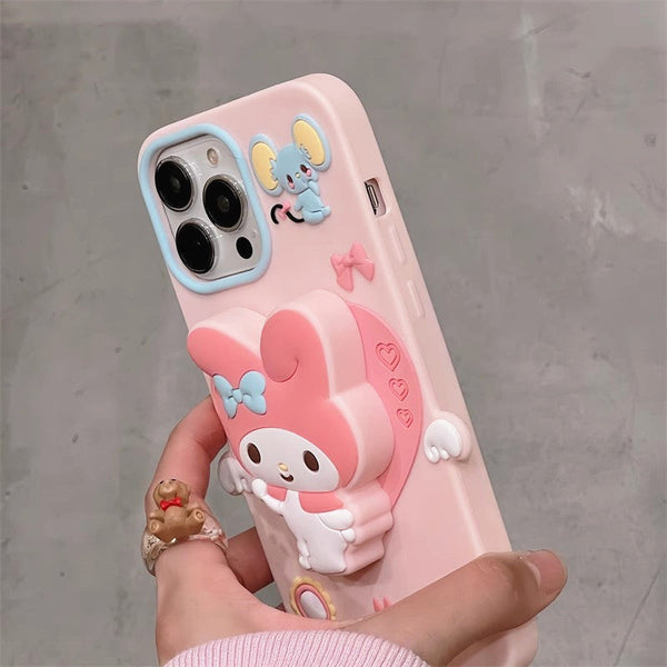 3D Cute Cartoon Silicone Back Case for iPhone 13,14,15 Series