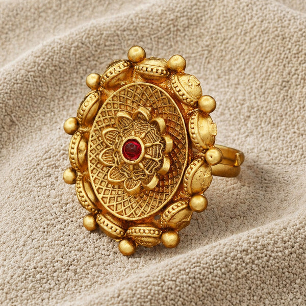 Antique Floral Statement Adjustable Ring