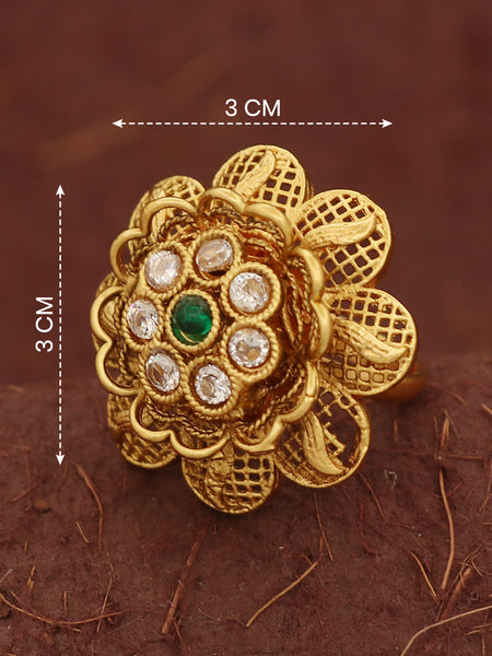 Traditional Floral Antique Adjustable Ring