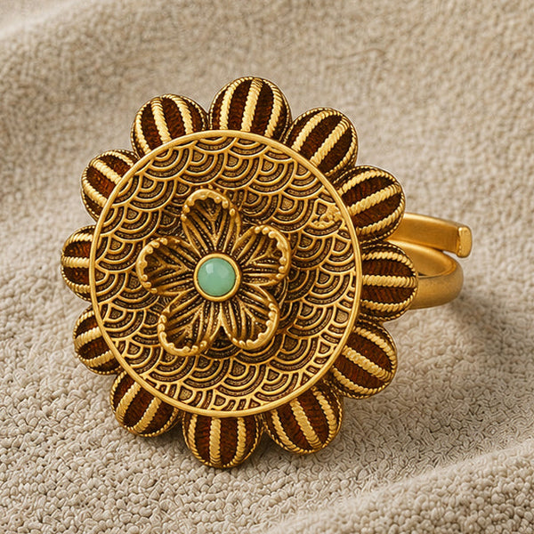 Elegant Vintage Floral Statement Ring for Women
