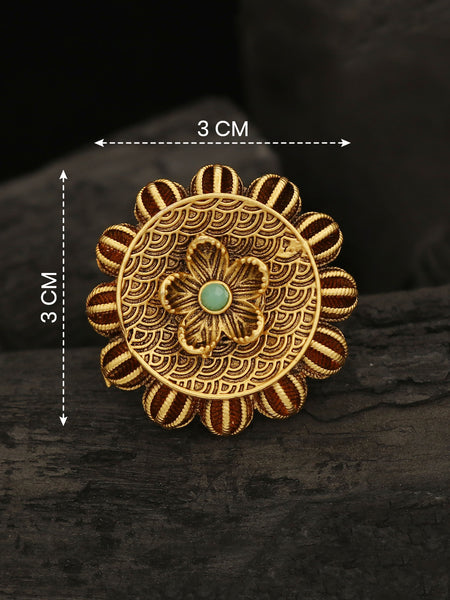 Elegant Vintage Floral Statement Ring for Women