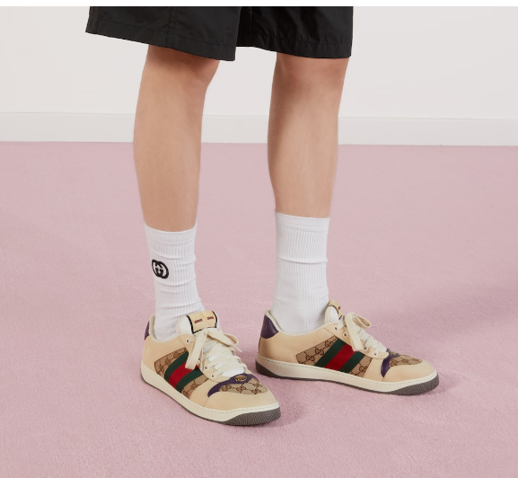 Classic GG Canvas & Leather Screener Sneaker