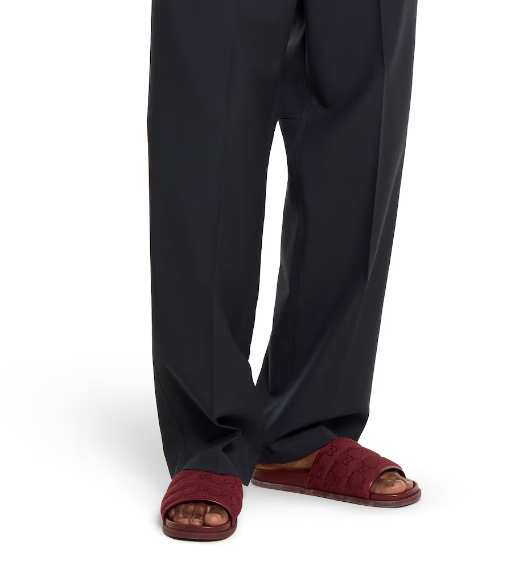 Men’s Rosso Ancora Padded GG Canvas Slide Sandals