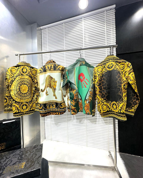 Imported  Baroque-Print CELEBRITY Fame Shirts