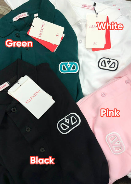 Premium Polo T-Shirt with Brand Signature Iconic V Patch