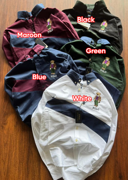 Polo Bear Men’s Colour block  Shirts Premium Casual Collection