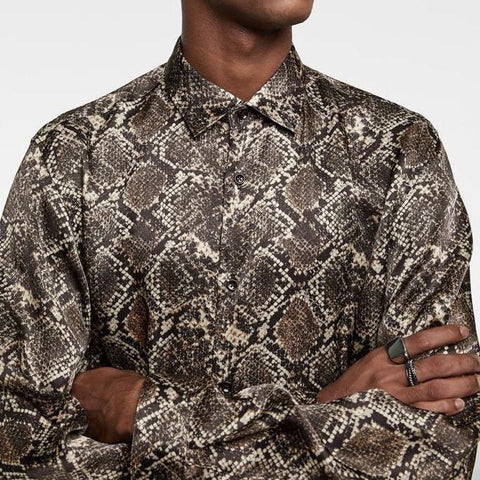 Luxury Brand Cotton Satin Fabric Shirt For Men