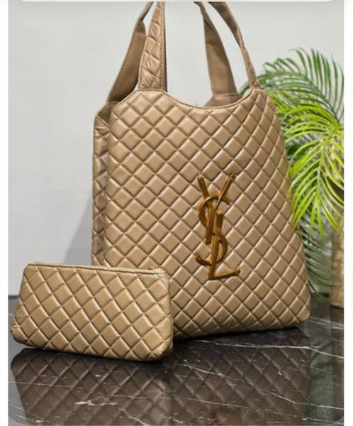 Quilted Tote Leather Bag