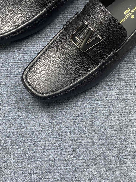 Black Classic Leather Loafers For Men