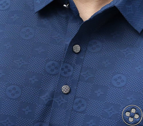 Embossed Short Sleeve Polo T-Shirts