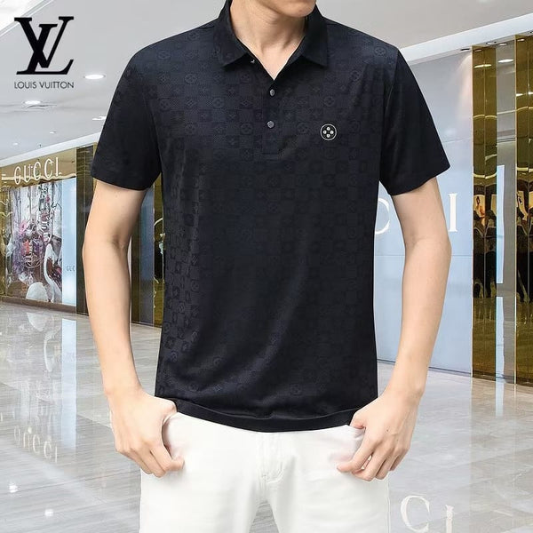 Embossed Short Sleeve Polo T-Shirts