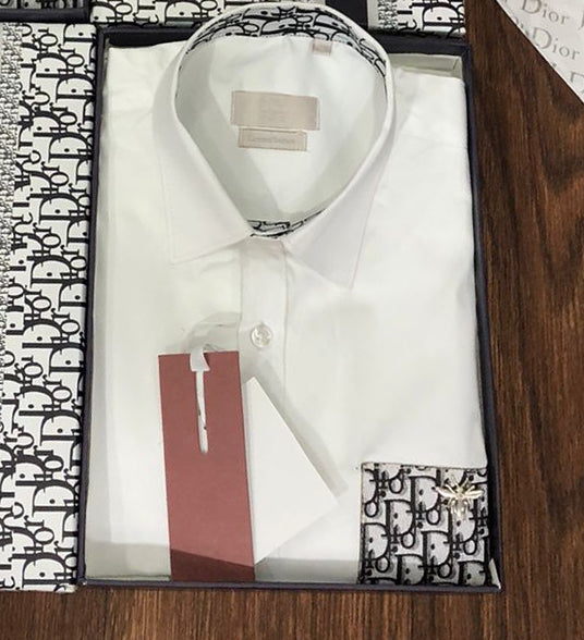 Initial Printed Pocket Formal Shirt For Men