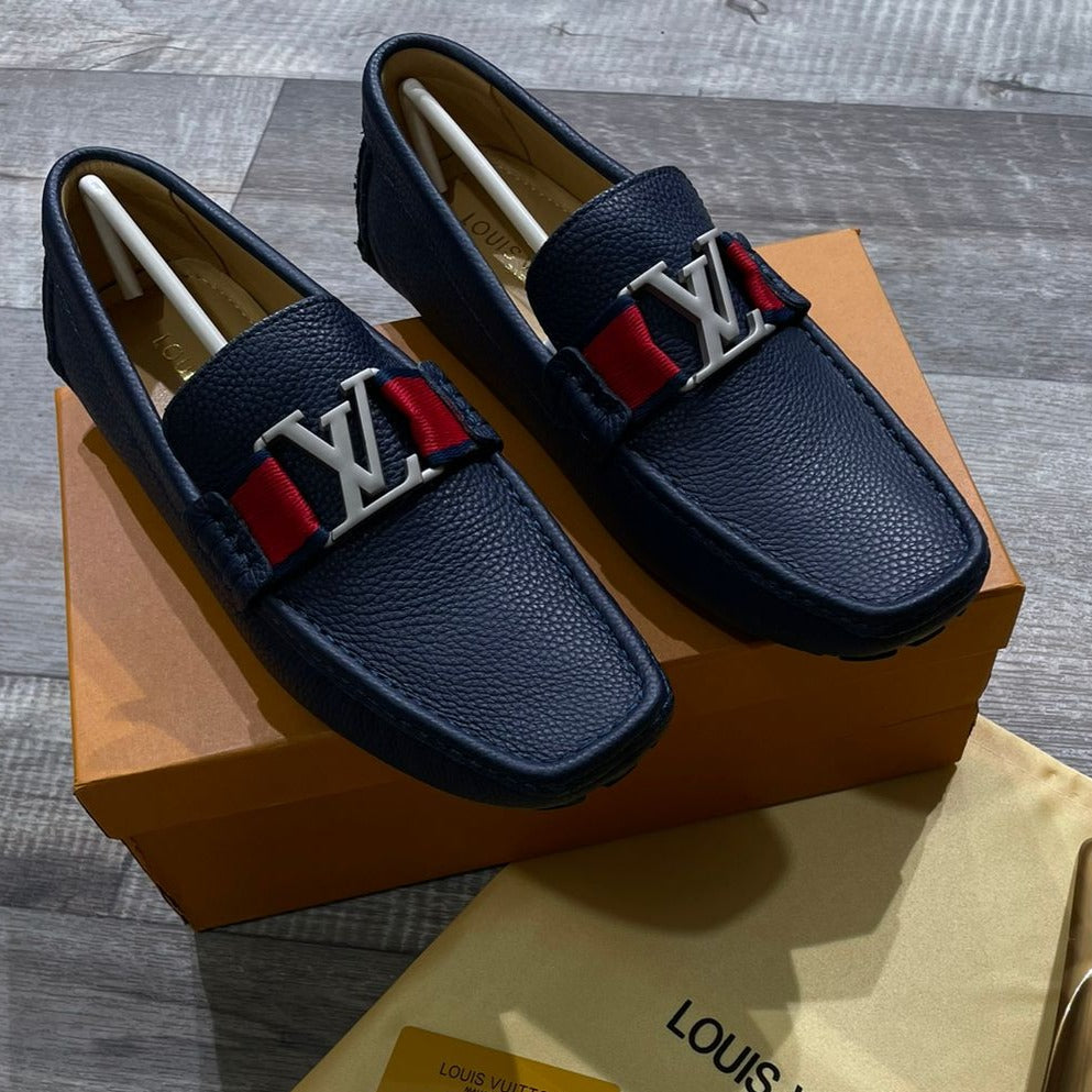 Strap Initial Leather Loafers For Men