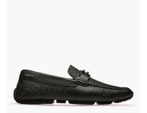 Textured Loafers With Metal Logo