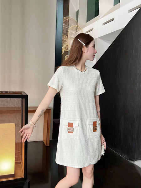 A line White Tee Dress For Women