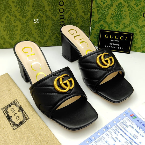 Black Plaque Leather Sandals