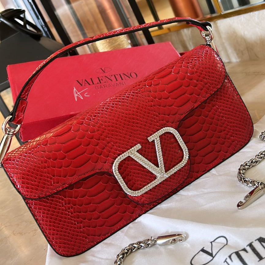 Embossed Glittery Logo Handbag