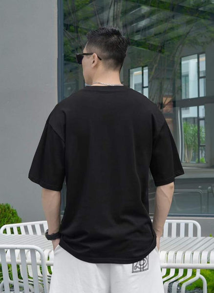 Round Neck Black Casual T-shirt