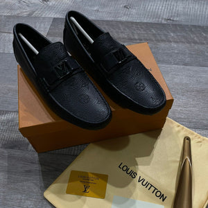 Logo Printed Leather Loafers For Men