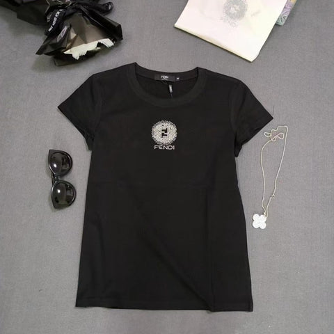 Glimmer Initial Black T-shirt For Women