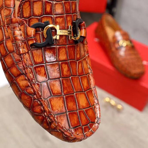 Premium Croco Embossed Pattern Loafers