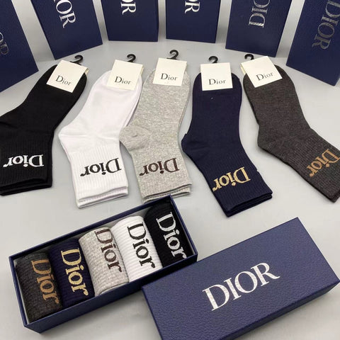 Bold Initial Printed Socks Set
