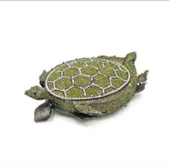 Turtle crystal clutch Bag