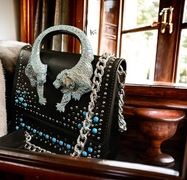 Roar Crystal-Embellished Shoulder Bag
