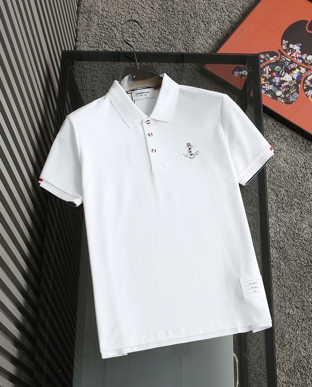 Boat Anchor Embroidered Short Sleeve Polo Shirts