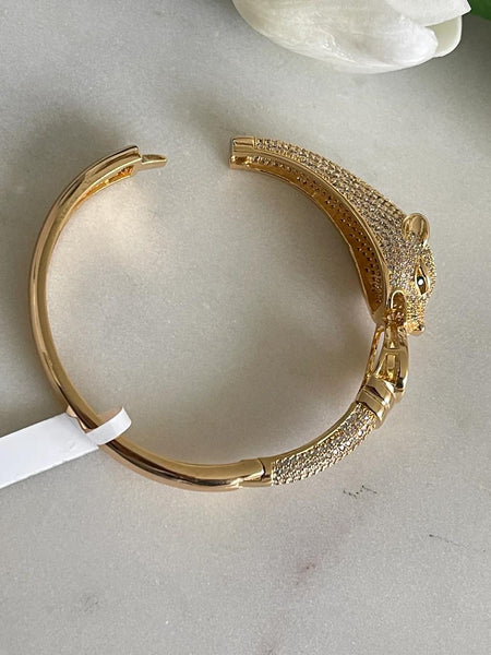 Luxurious Gold  Panther Bracelet & Ring  Set