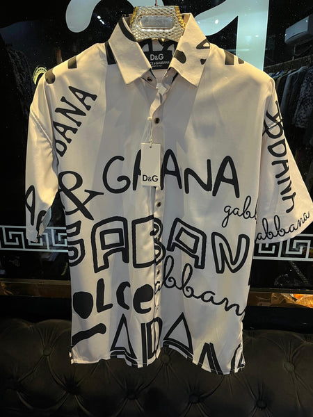 Luxury Brand Drop Shoulder Cuban Collar Monogram Shirt