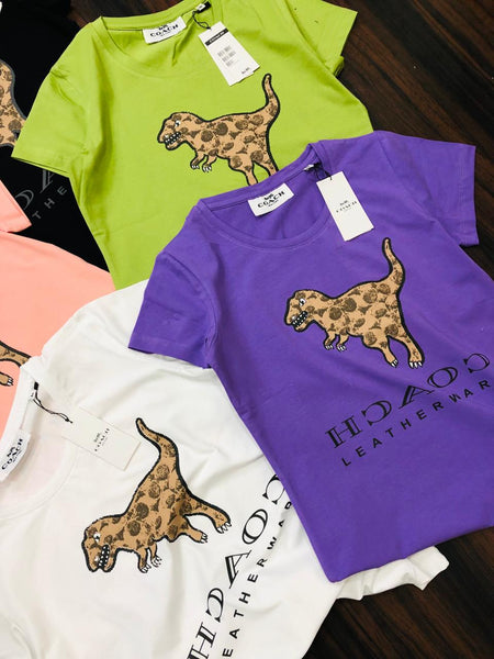 Dinosaur Print  Realex Fit  Printed Cotton T-shirt