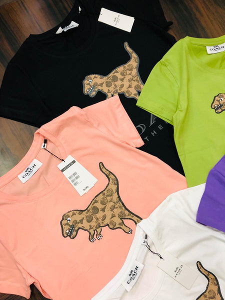 Dinosaur Print  Realex Fit  Printed Cotton T-shirt