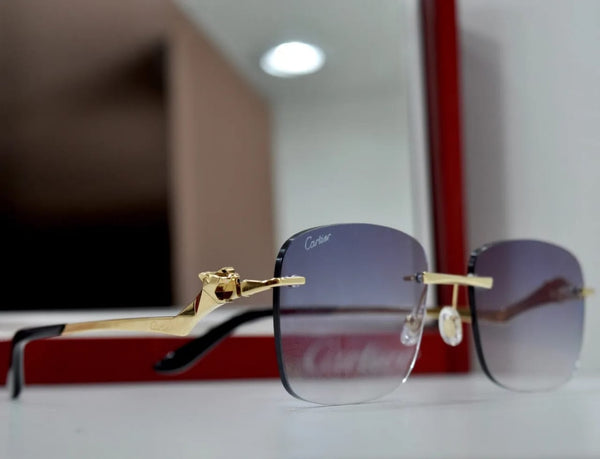 Premium Rimless Sunglasses Glasses Decor Panther