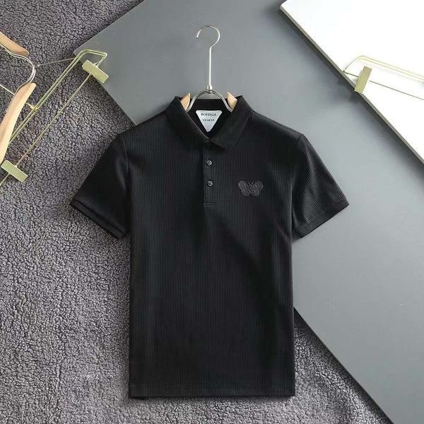Branded Regular fit  Striped Patten T-shirt With Logo