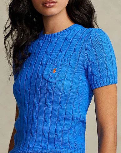 Striped Cable Short-Sleeve JUMPER  For Women