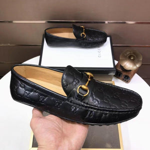 Branded Embossed GG Loafers For Men