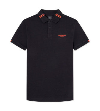 Premium Men Black AM Tipped Polo T-shirt