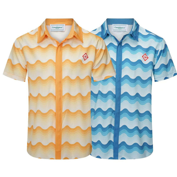 Luxury Wavy Gradient Half Sleeve Hawaii Shirt