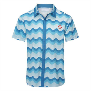 Luxury Wavy Gradient Half Sleeve Hawaii Shirt