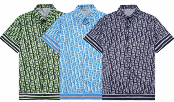 Luxurious Logo  Oblique Short-Sleeved Hawaii Shirt