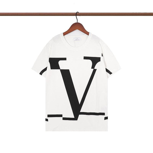 Bold and Creative: Irregular Printed V Logo Shirt