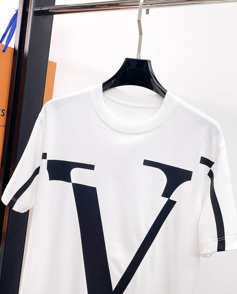 Bold and Creative: Irregular Printed V Logo Shirt