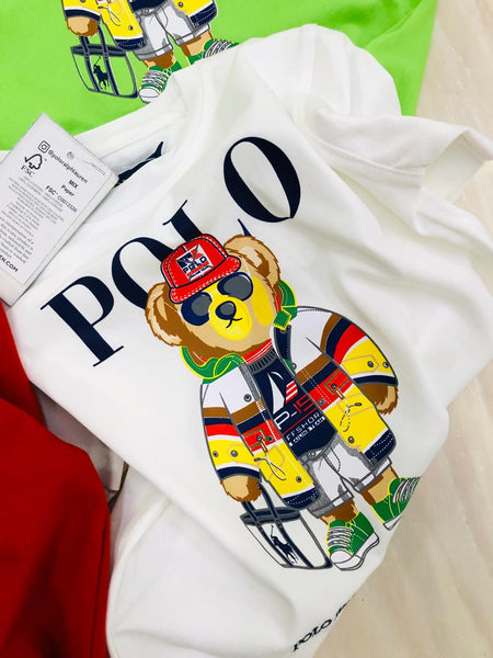 Kid's Branded Teddy Bear Pinted T-shirt