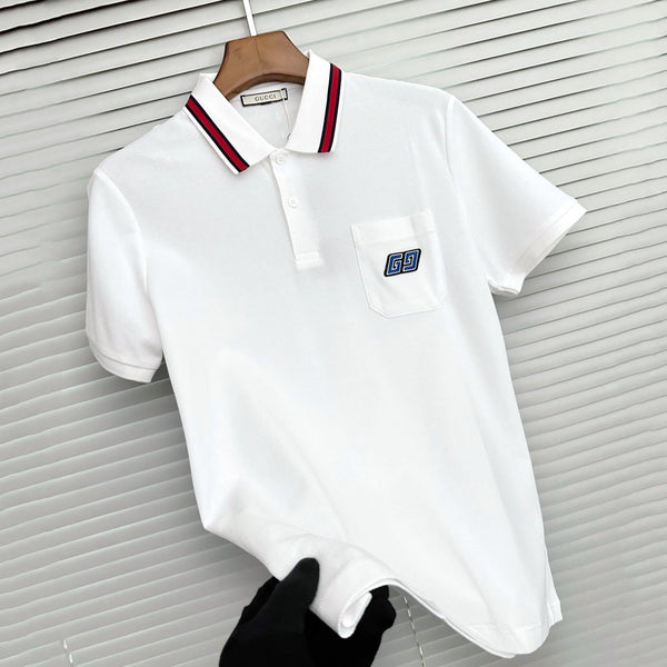 Premium Polo  T-shirt with GG Patched Logo